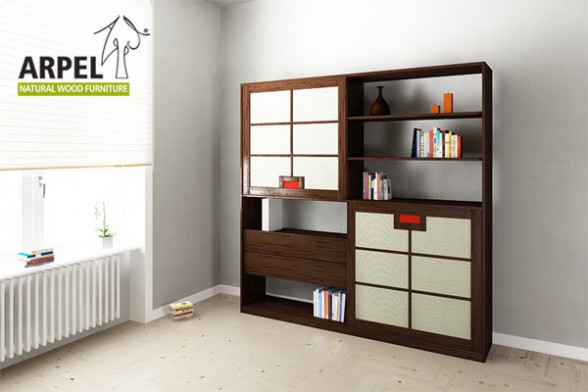 Bücherregal Quadro mit Stoffbekleidung