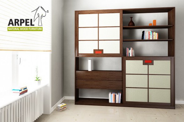 Bücherregal Quadro mit Stoffbekleidung