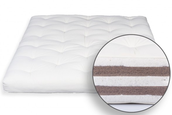 Futon Bio Baumwolle & Doppel Kokos