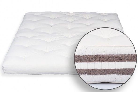 Futon Bio Baumwolle, Latex & Doppel Kokos