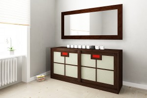 Mobiletto Shoji Piccolo con Tessuto
