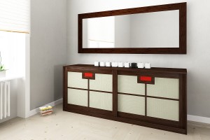 Mobiletto Shoji Compatto con Tessuto