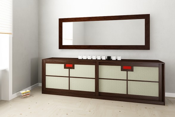 Sideboard Shoji Maxi mit Stoffbespannung