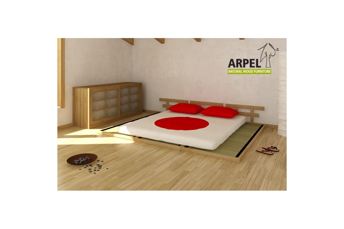 Japanese Haru King Size Low Bed With Tatami