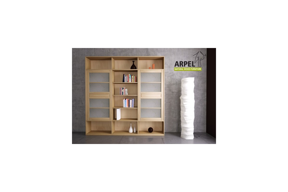 Variant Basic Bookshelf With Shoji Rice Paper Sliding Doors