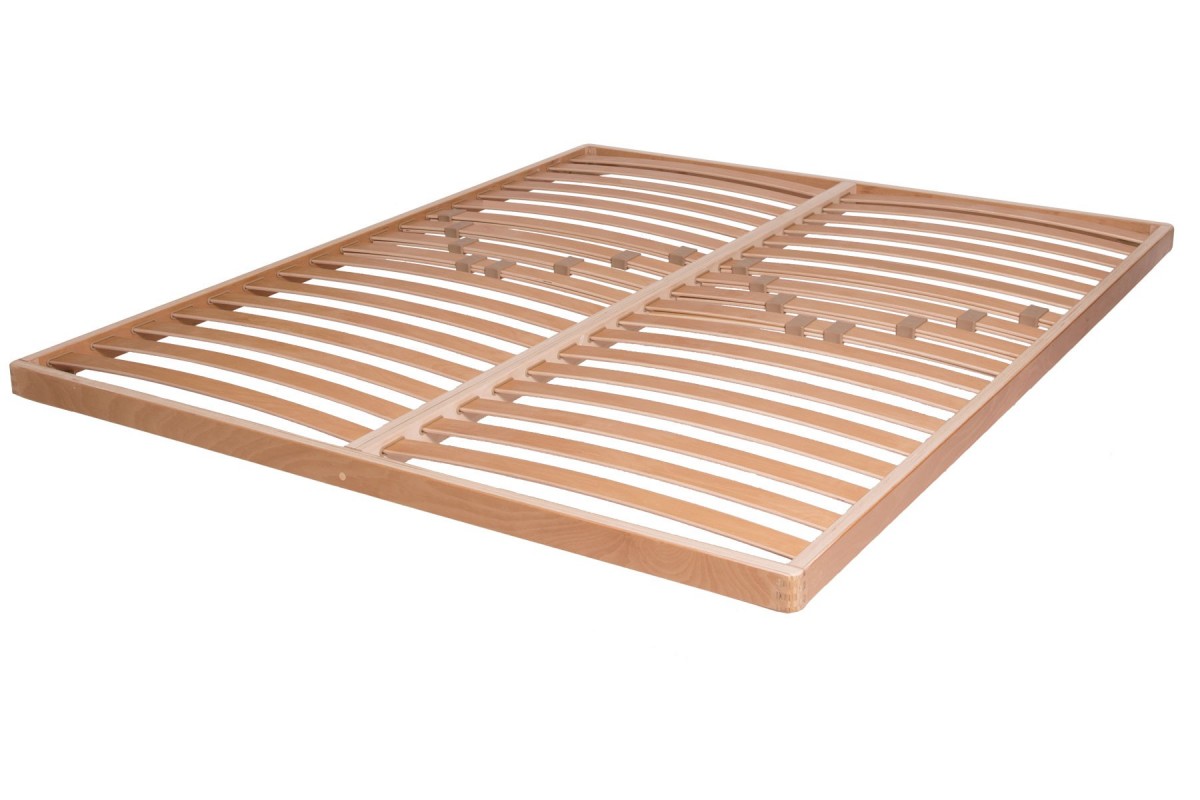 Double Row Slatted Bed Base Plane with Sprung Slats