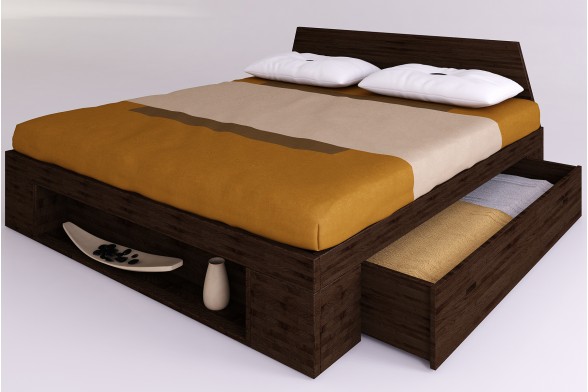 Bett Zen Plus mit seitlichen Schubladen