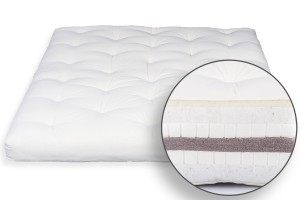 Futon Cotone Bio, Doppio Lattice, Cocco e Lana