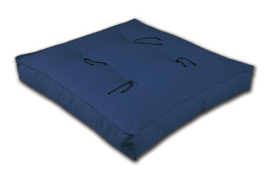 Coussin de méditation Zabuton bleu foncé avec housse