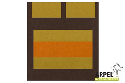 Quilt cover: brown 380sp – pistachio 405cs – orange 2767sp / bottom sheet: pistachio 405cs