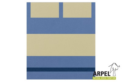 Quilt cover: light blue 425 cs - sand 378 ch - dark blue 2014 spm / fitted sheet: sand 378 ch