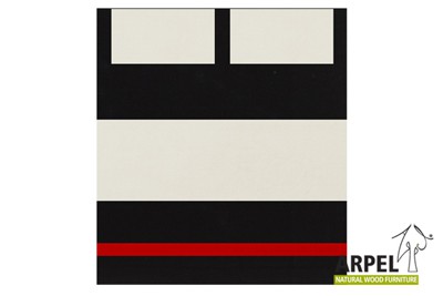 Copripiumino: nero - bianco 301ch - rosso 392sp / Lenzuolo con angoli: bianco 301ch