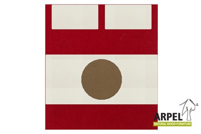 Quilt cover: dark red 420sp - white 301ch - beige 531cs / fitted sheet: dark red 420sp