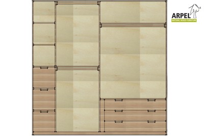 2 shelves - 3 drawers on the left