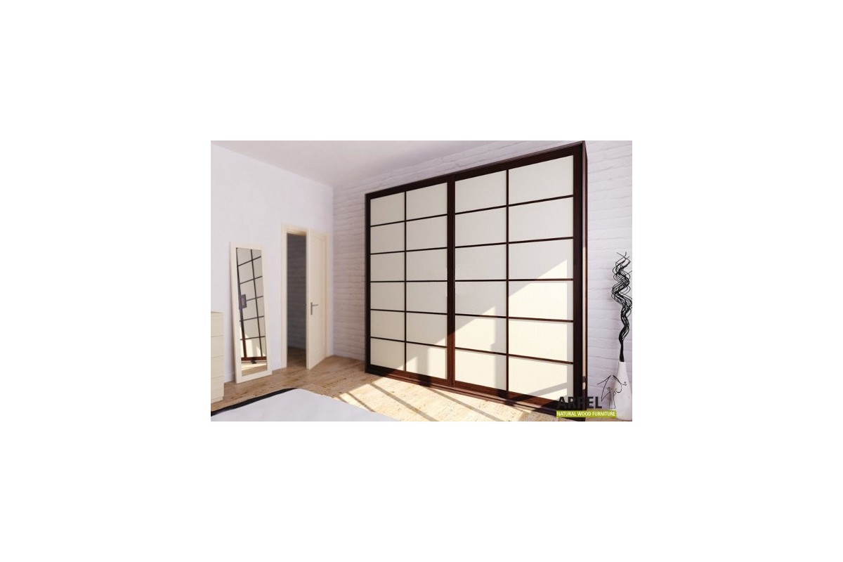 Schrank Shoji mit stoffbespannten Schiebetüren (200 cm breit)